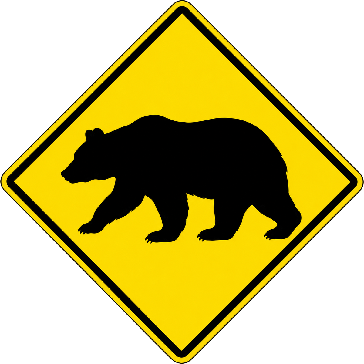 HO Scale - Bear Crossing Sign - 2 Pack