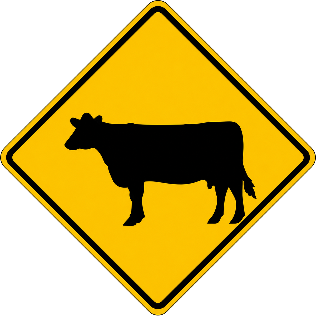 HO Scale - Cow Crossing Sign - 2 Pack