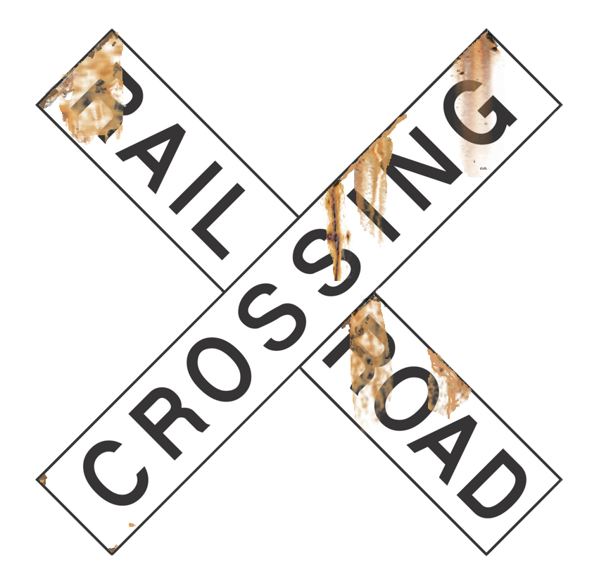 N Scale - Weathered Modern Crossbucks - 2 Pack