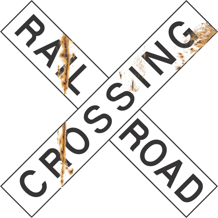 N Scale - Weathered Modern Crossbucks - 2 Pack