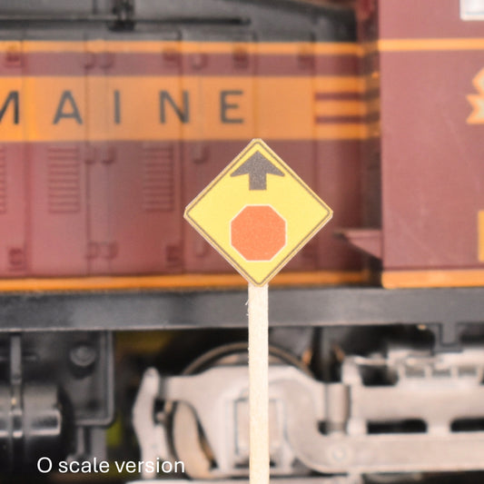 HO Scale - Stop Ahead Sign - 2 Pack