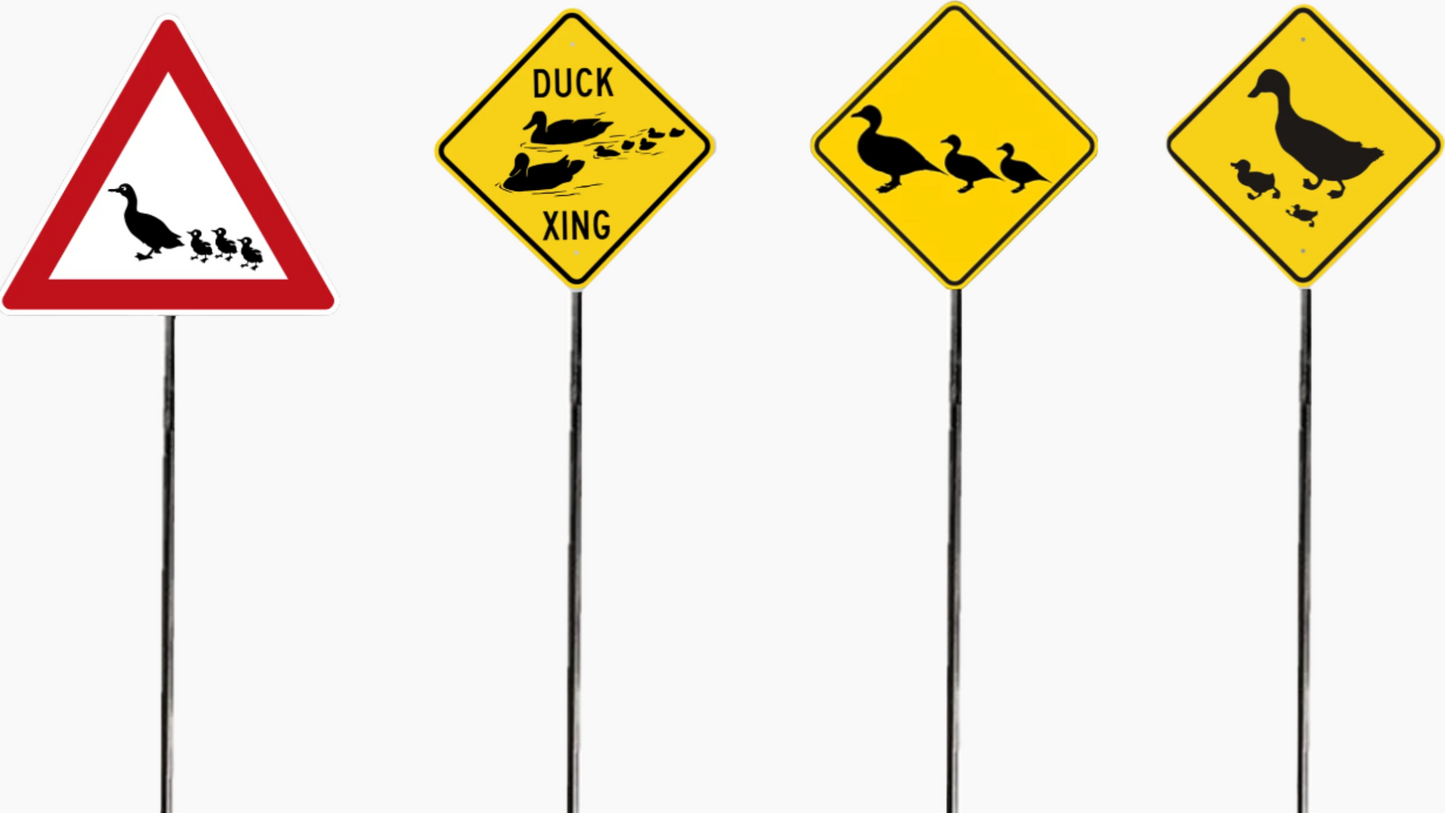 N Scale - Duck Crossing Sign Pack – 4 Pack