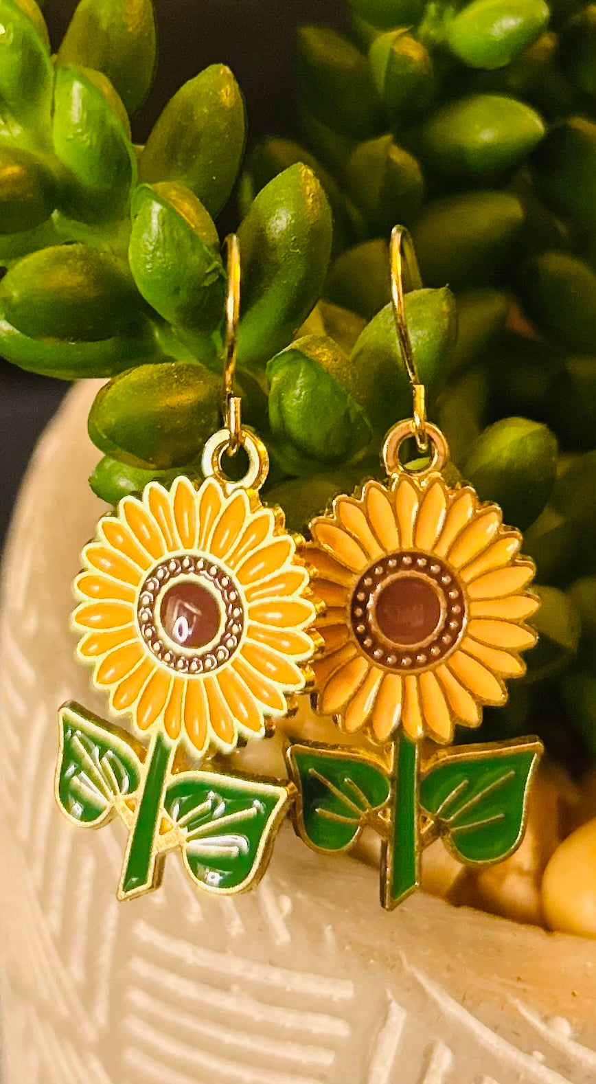 Yellow Sunflower Earrings