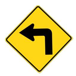 HO Scale - Curve Warning – 45 or 90, Choose Direction - 2 Pack