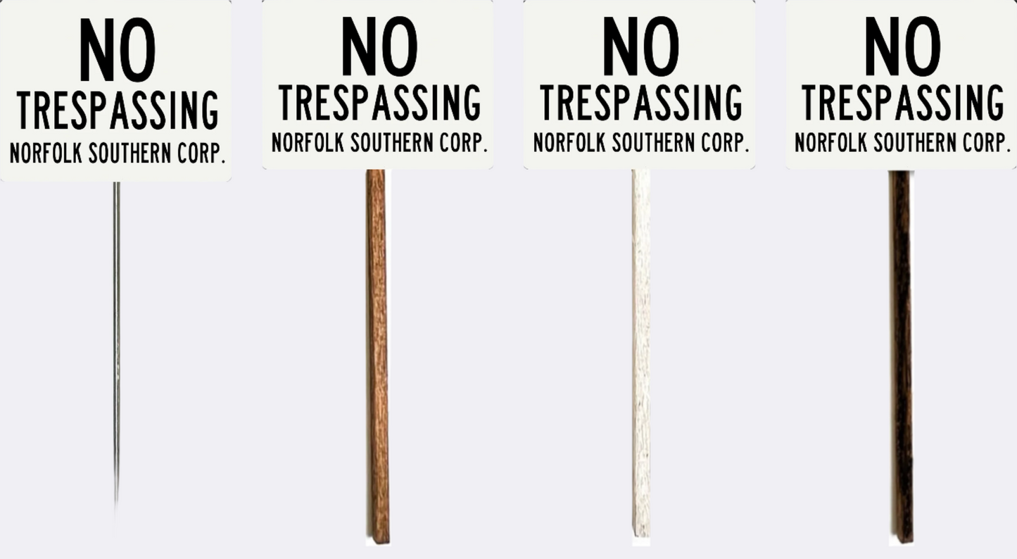 S Scale - Norfolk Southern No Trespassing Sign - 4 Pack
