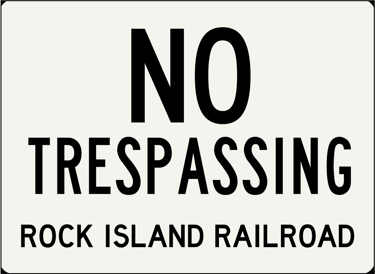 HO Scale - Rock Island Railroad No Trespassing Sign - 4 Pack