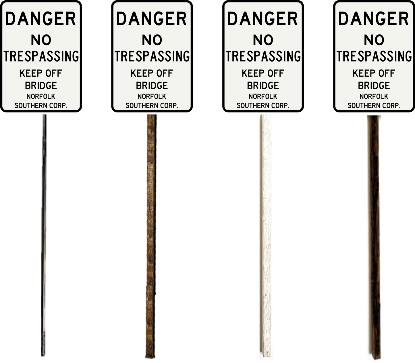N Scale - NS "No Trespassing on Bridge" - 4 Pack