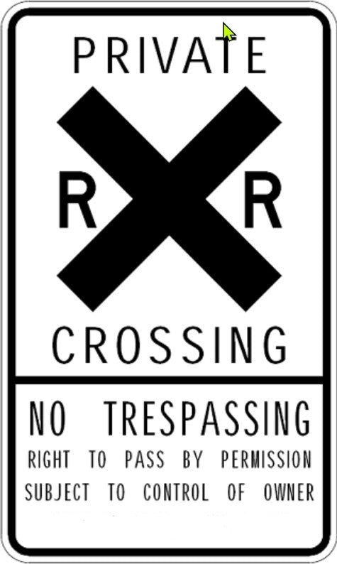 HO Scale - Private Railroad Crossing Sign - 4 Pack