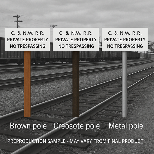HO Scale - C & N W No Trespassing Sign -4 Pack