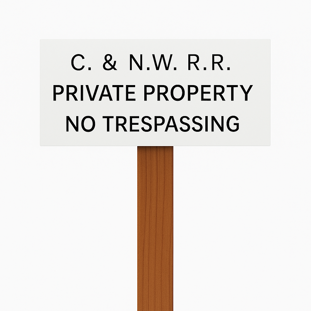HO Scale - C & N W No Trespassing Sign -4 Pack