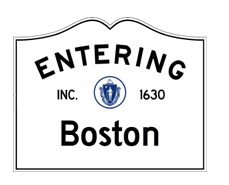 N Scale - Massachusetts Town Line Sign - Single Sided Sign