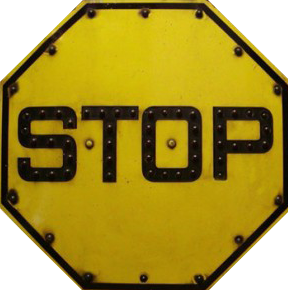 HO Scale - Yellow Stop Sign w/ Rivets - 2 Pack