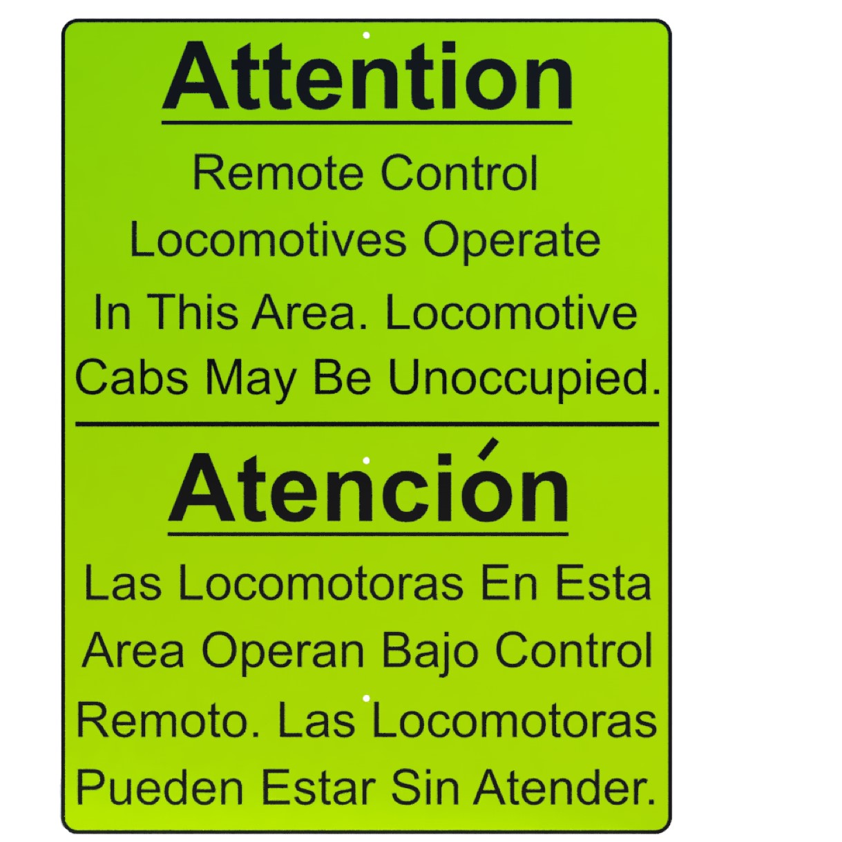 N Scale - RCO Bilingual Warning Sign - 1 Sign