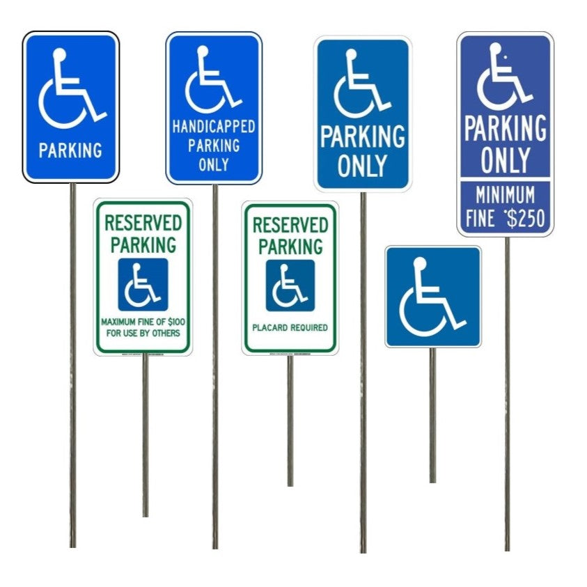 Model Railroad Handicapped Parking signs. Blue and white, parking and fines. HO Gauge , HO Scale, N Scale, N Gauge, O Scale, O Gauge, S Scale, S Gauge