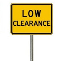 Model Railroad Layout Street Sign, Low Clearance Signs one with hazard marker, metal poles. O Scale, O Gauge