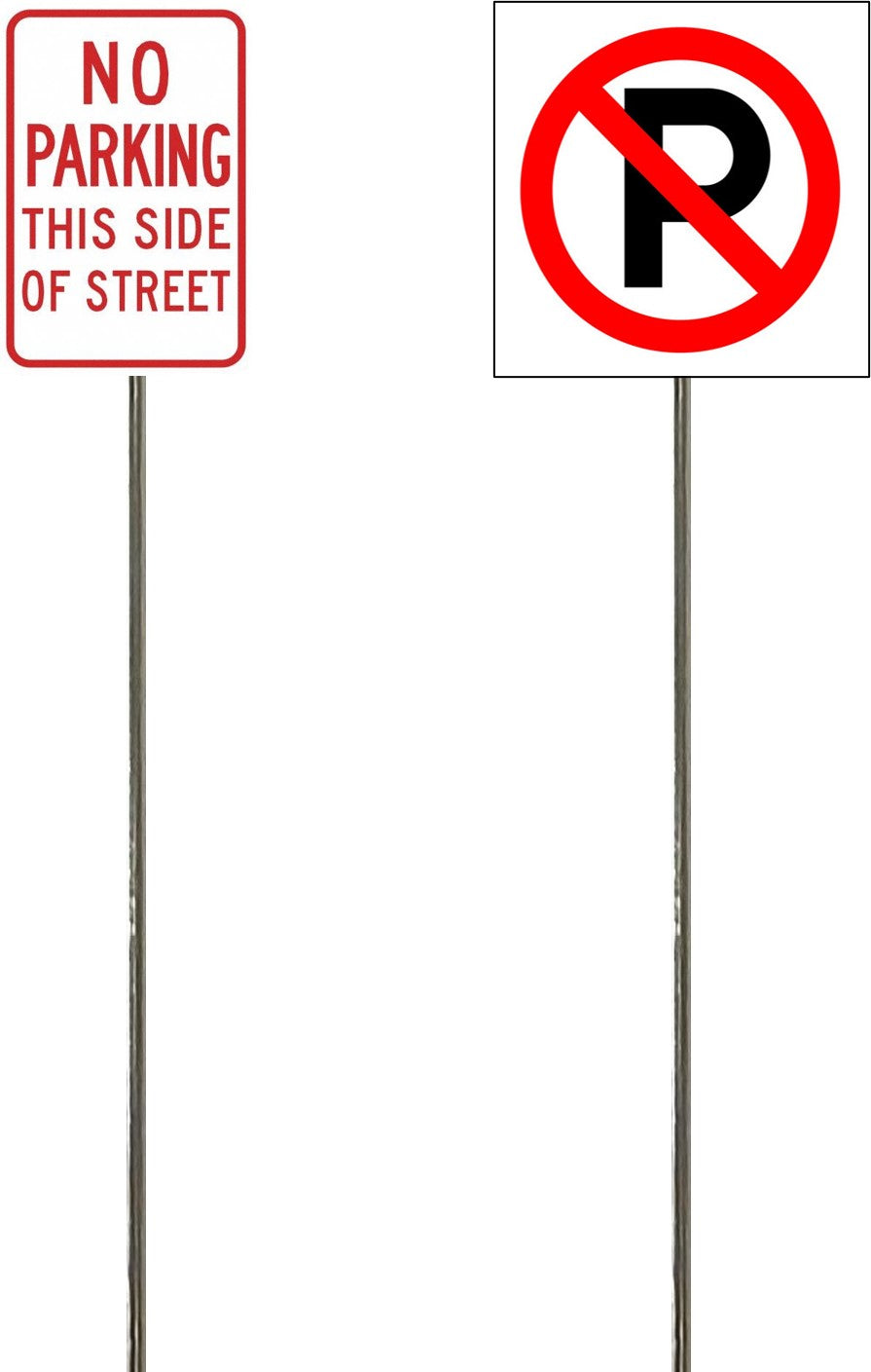 No Parking Null P , No Parking This Side of Street, Model Railroad Sign, Model Railway Sign, O Scale, O Gauge, N Scale, N Gauge, S Scale, S Gauge, HO Scale, HO Gauge Metal Pole