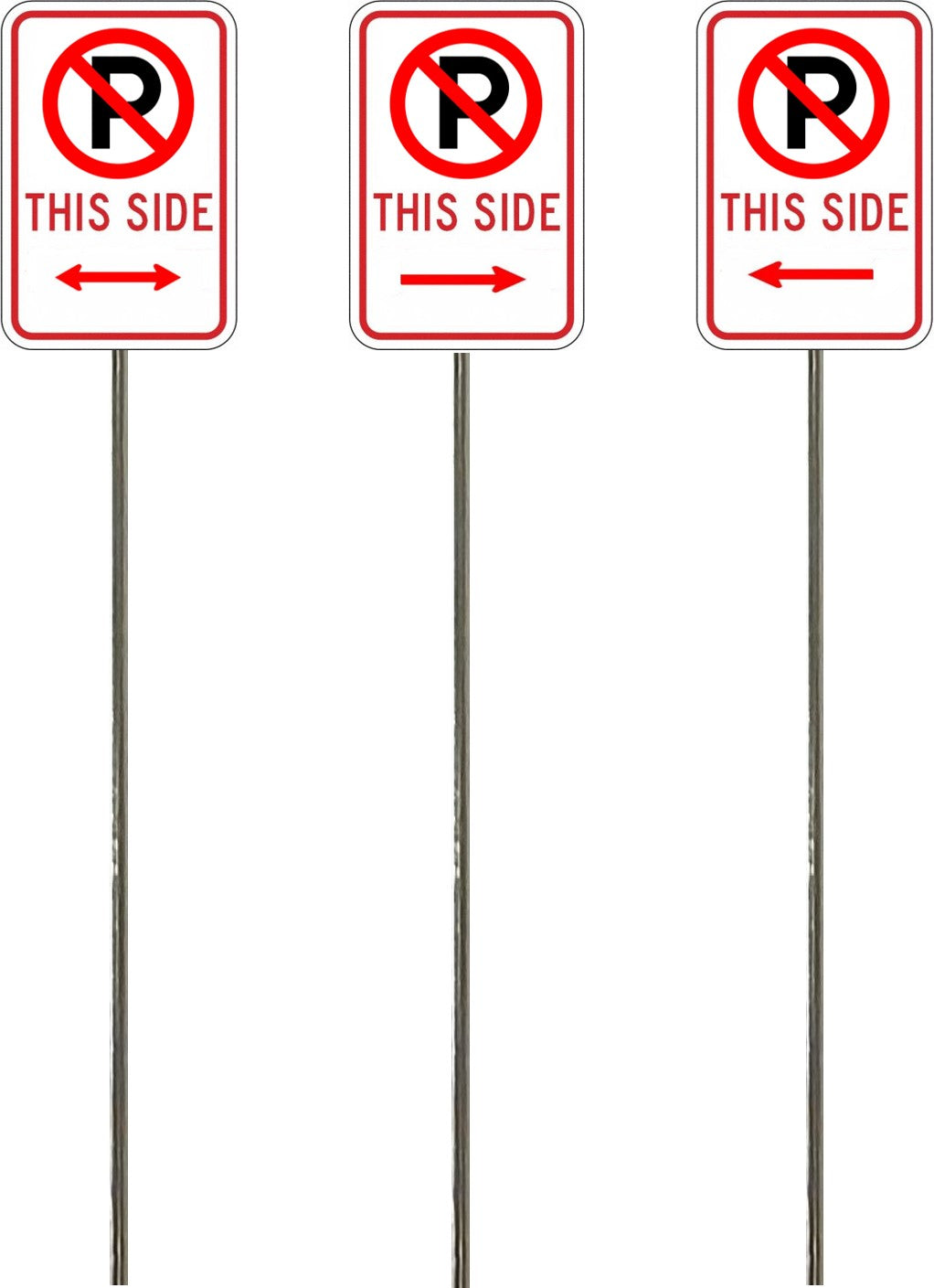 No Parking Null P with arrows, Model Railroad Sign, Model Railway Sign, O Scale, O Gauge, N Scale, N Gauge, S Scale, S Gauge, HO Scale, HO Gauge Metal Pole
