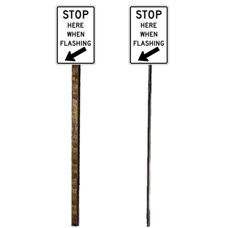 Stop Here When Flashing Model Railroad Signage, Model Railway Sign, HO Scale sign, N Scale sign, O Scale Sign, HO Gauge Sign