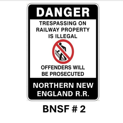 Freelance Railroad No Trespassing Signs - Set of 20