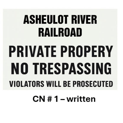 Freelance Railroad No Trespassing Signs - Set of 20