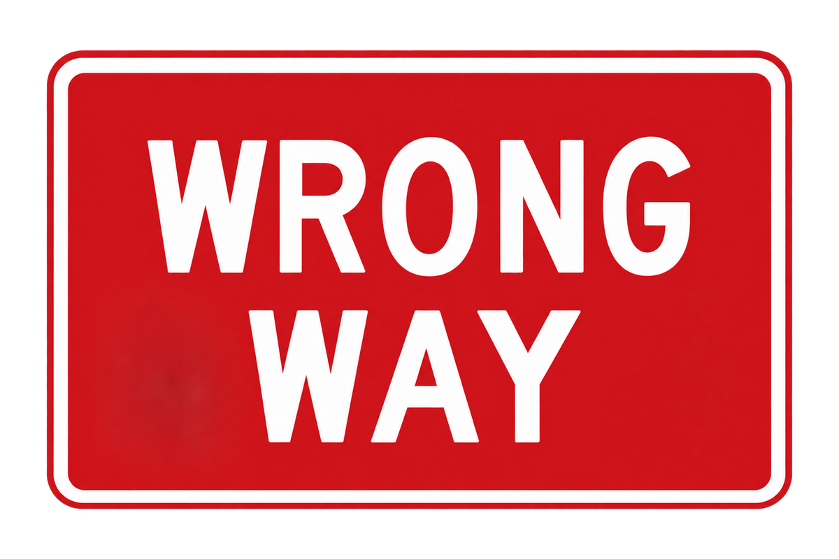HO Scale - Wrong Way Sign - 2 Pack
