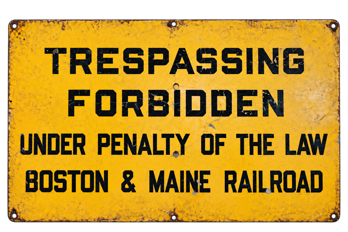 HO Scale - Boston & Maine No Trespassing Sign - 2 Pack