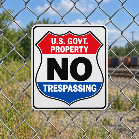 O Scale - U.S. Government No Trespassing - No Poles - 6 Pack
