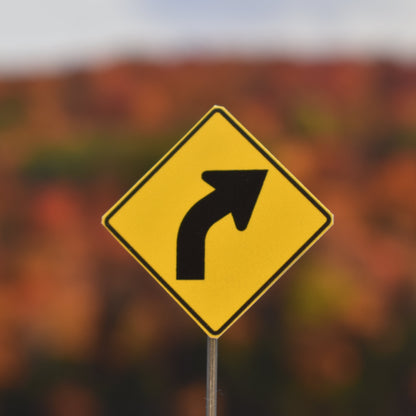 HO Scale - Curve Warning – 45 or 90, Choose Direction - 2 Pack