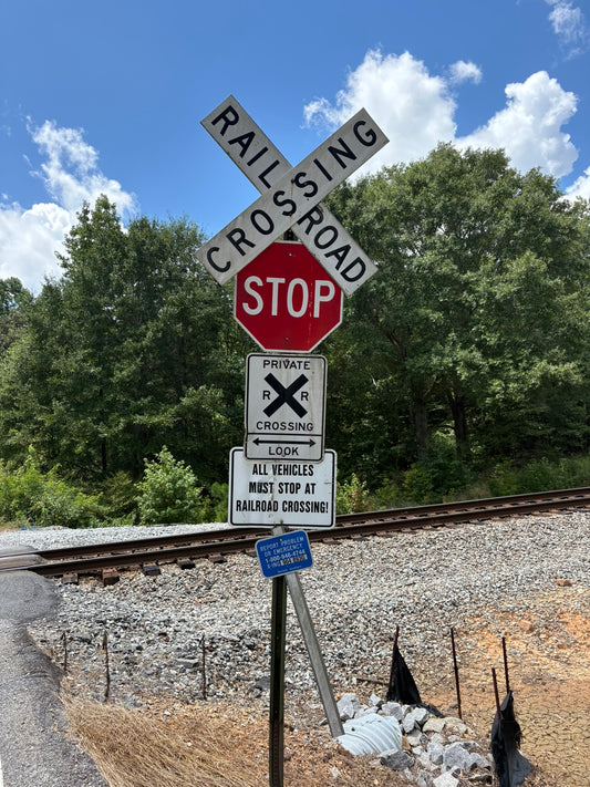 N Scale - Private Railroad Crossing Sign Set - 2 Pack