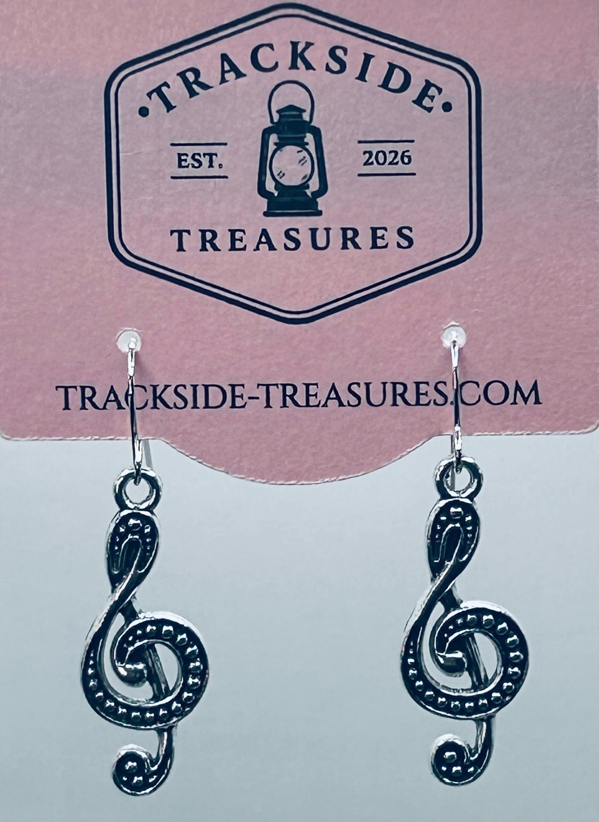 Textured Treble Clef Earrings