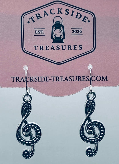 Textured Treble Clef Earrings