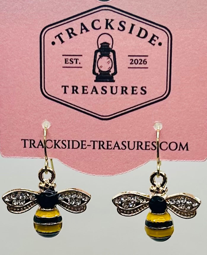 Yellow and Black Bumble Bee Earrings