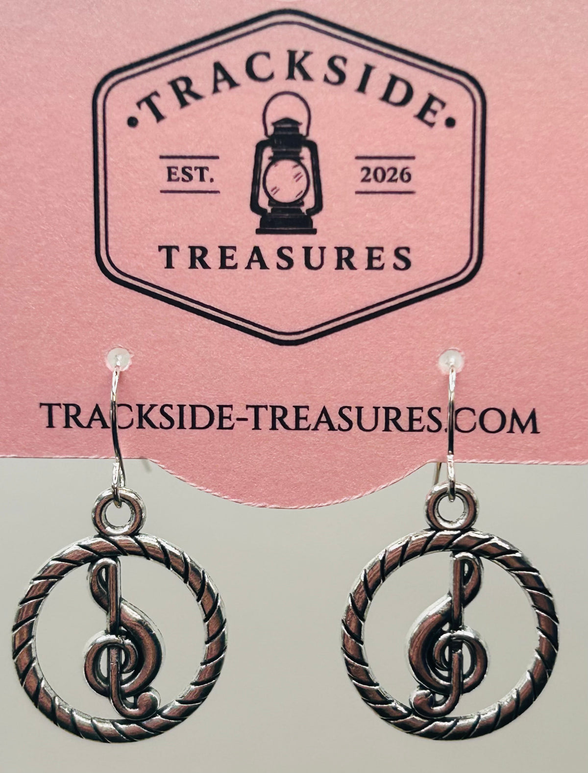 Treble Clef Circle Earrings