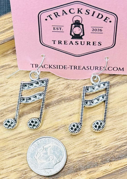 Textured Musical Note Earrings