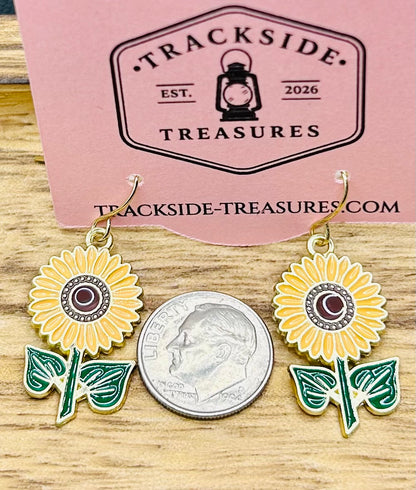 Yellow Sunflower Earrings