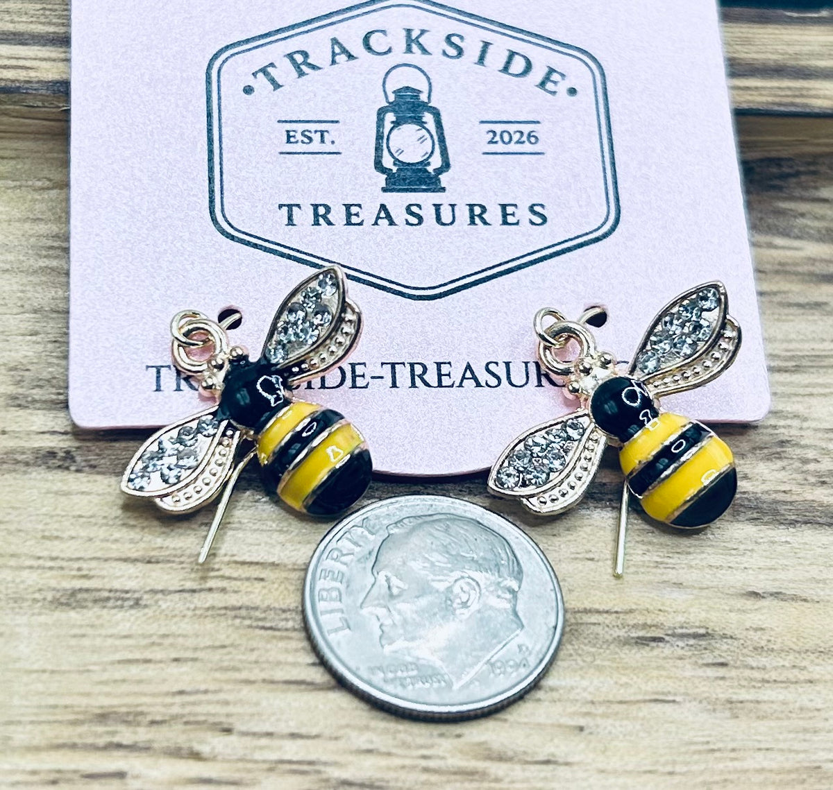 Yellow and Black Bumble Bee Earrings