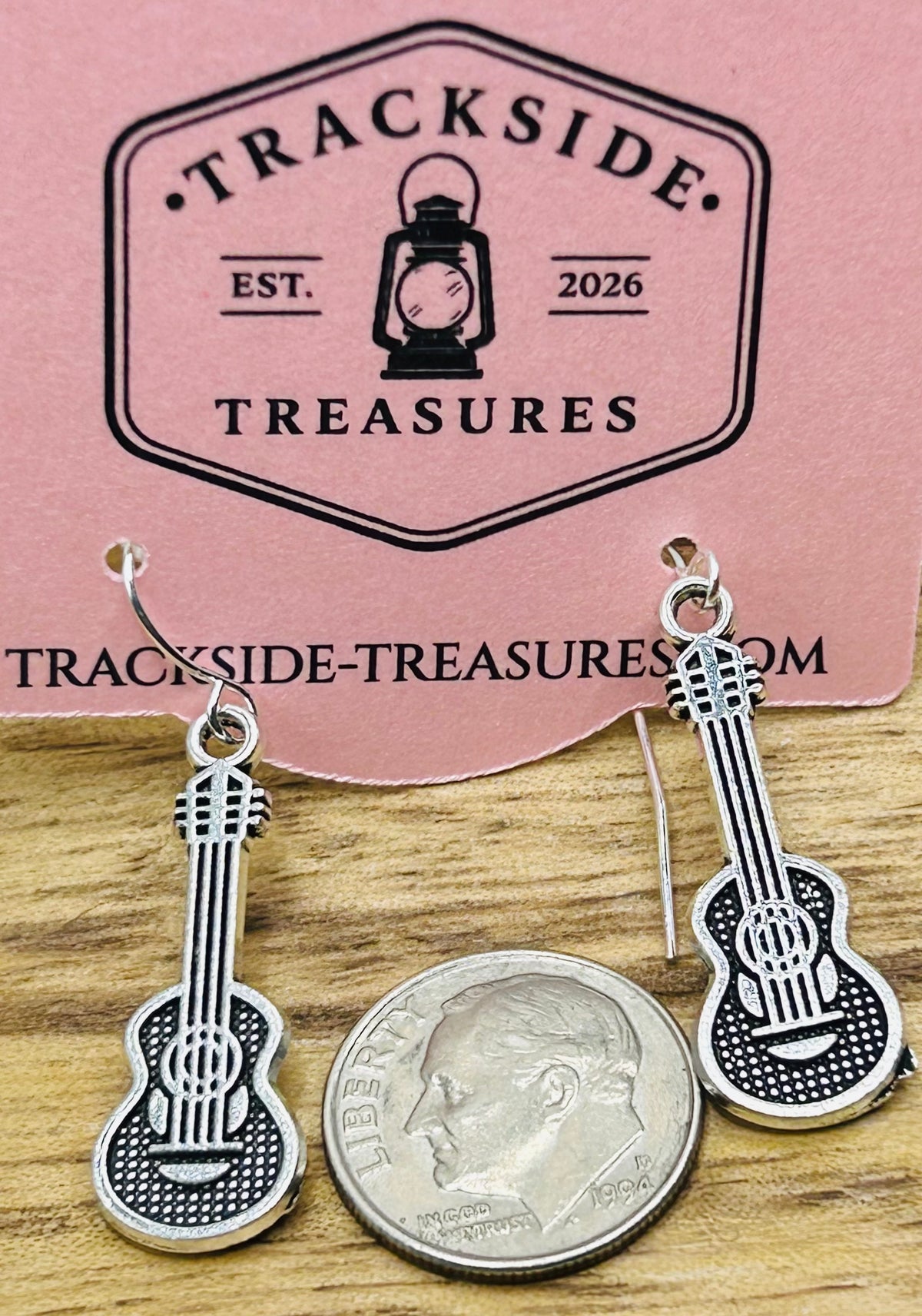 Textured Electric Guitar Earrings