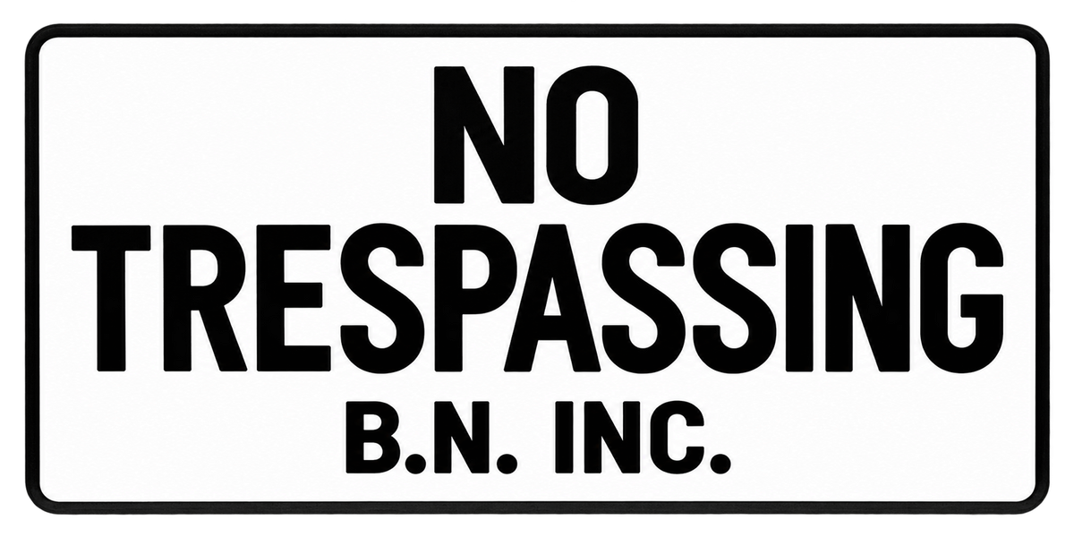 HO Scale - BN No Trespassing Sign - 2 Pack