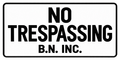 HO Scale - BN No Trespassing Sign - 2 Pack