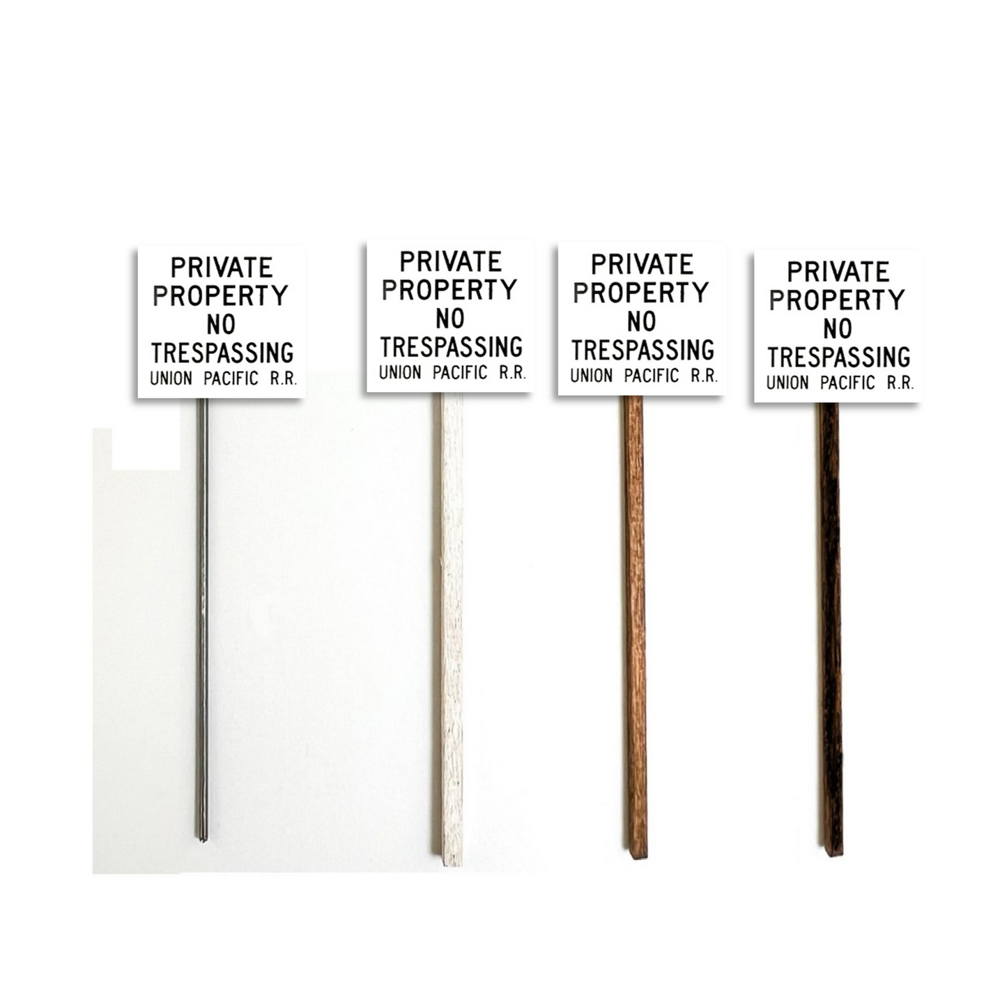 N Scale - Union Pacific Private Property No Trespassing - 4 Pack