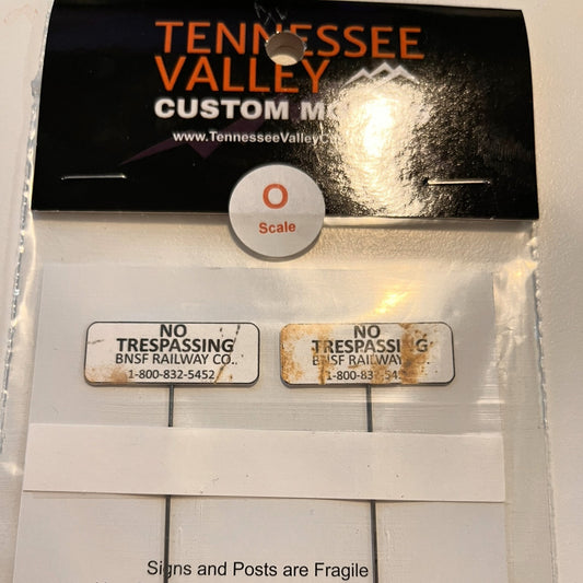 BNSF No Trespassing Sign - Weathered - 2 Pack