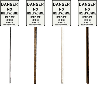 O Scale - NS "No Trespassing on Bridge" - 4 Pack