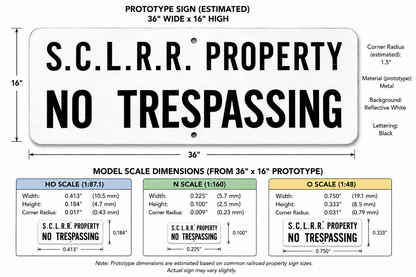 N Scale - SCL - No Trespassing - White- 2 Pack