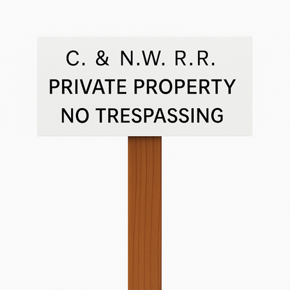 HO Scale - C & N W No Trespassing Sign -4 Pack