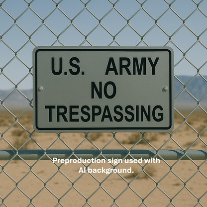 HO Scale - U.S. Army No Trespassing - No Poles - 4 Pack