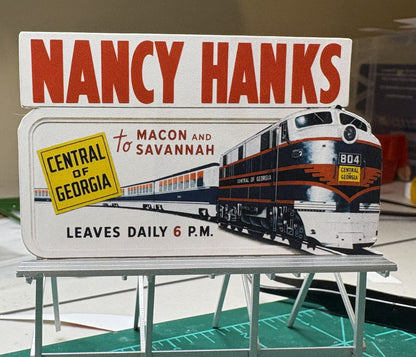 HO Scale - NANCY HANKS Billboard - Sign Only