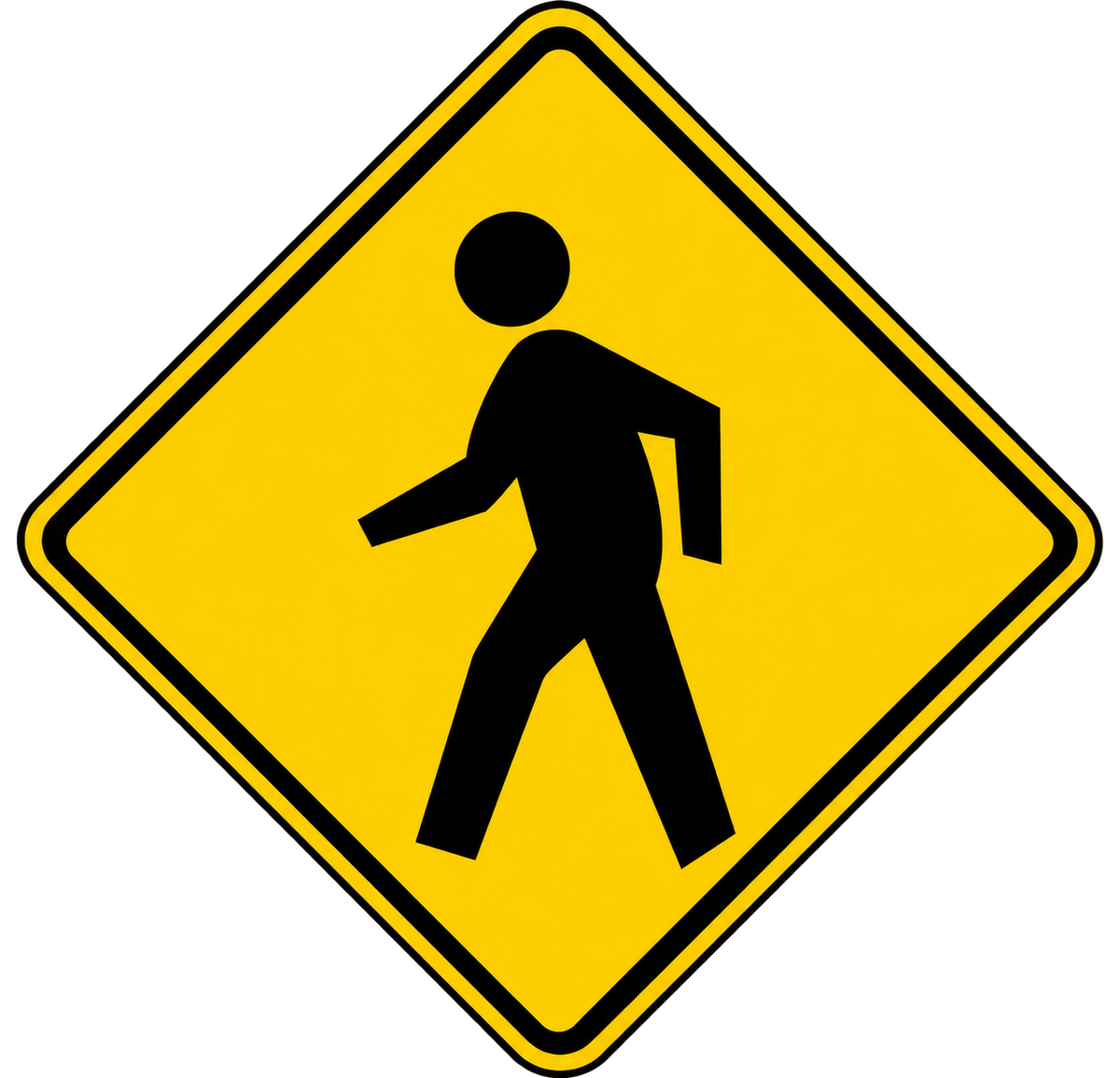 HO Scale - Pedestrian Crossing Sign - 2 Pack