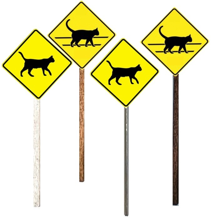 Cat Speed Sign N Scale - Cat Crossing Sign Pack - 2 Pack – Lineside Details, LLC
