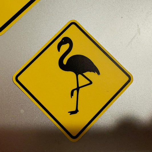 Flamingo Crossing Sticker