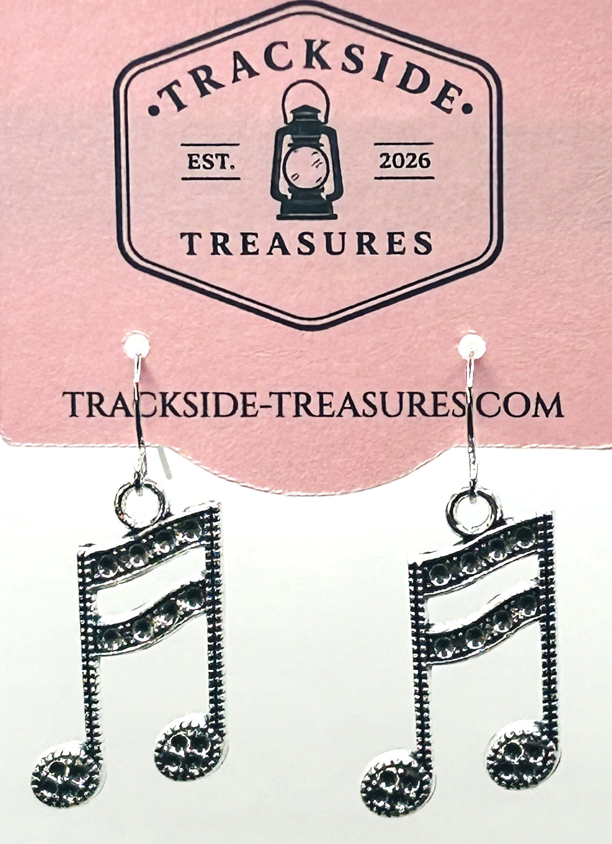 Textured Musical Note Earrings